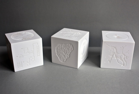Showcase - Laser engraved corian cubes