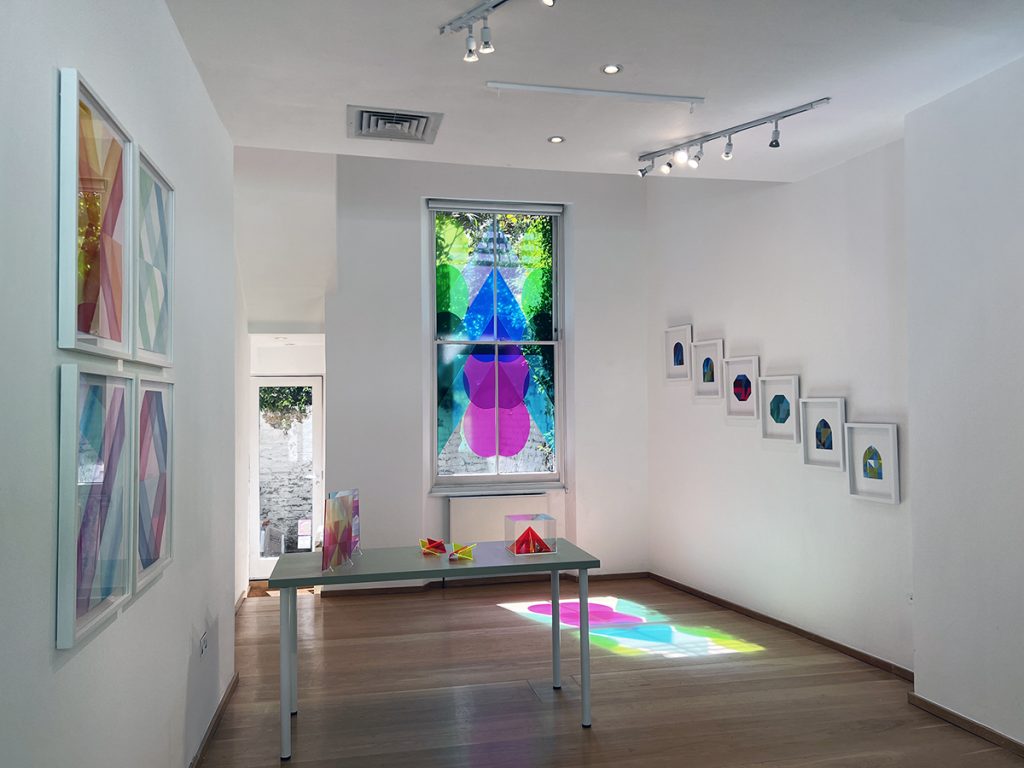 Fiona Grady exhibition pieces on display in gallery 